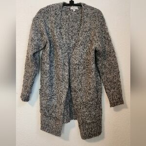 Warm and Cozy Lifestyle Chunky Open Front‎ Gray Cardigan, Size M